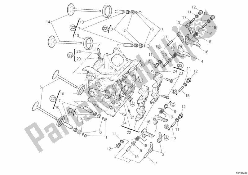 Todas las partes para Culata Horizontal de Ducati Streetfighter S 1100 2010